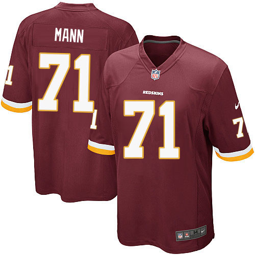 Men's Game Charles Mann Nike Jersey Burgundy Red Home - #71 NFL Washington Redskins